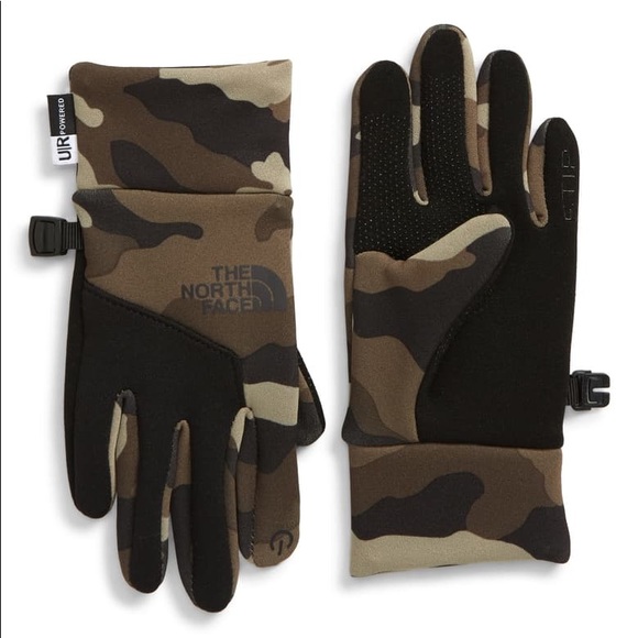north face camo gloves